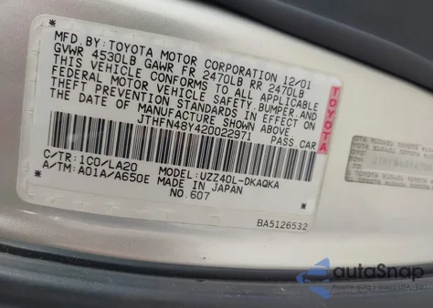 2002 Lexus Sc 430 z USA, uszkodzony, nr VIN JTHFN48Y420022971